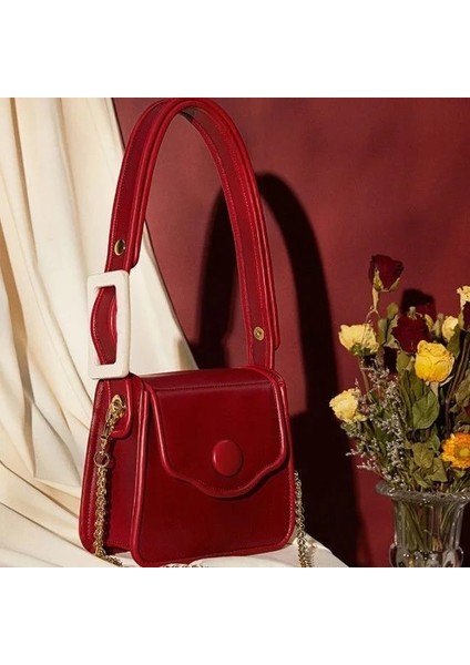 91 Mbti Vintage Kırmızı Ana Kesesi Femme Moda Katı Üst Saplı Çanta Yeni Varış Kore Tarzı Kadın Omuzdan Askili Çanta Kawaii Bolso Mujer (Yurt Dışından) modelleri