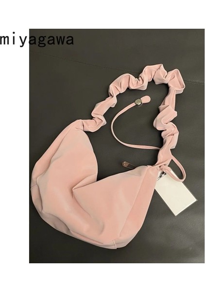 Siyah 40 13 23CM Miyagawa Ins Stil Crossbody Çanta Niş Pileli Bulut Çanta Rahat Büyük Kapasiteli Çalışma Işe Gidiş Omuz Çantası Çok Yönlü Çanta (Yurt Dışından) fiyatları