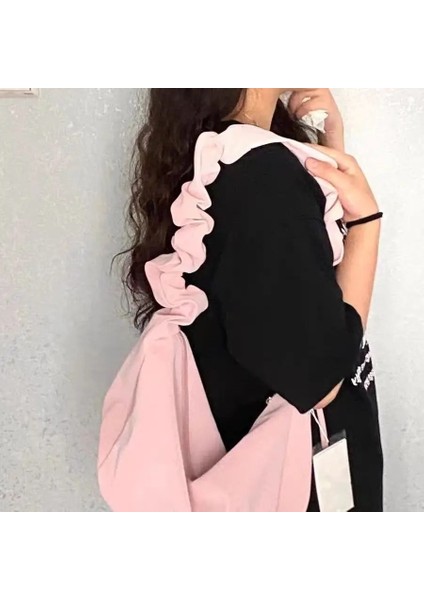 Siyah 40 13 23CM Miyagawa Ins Stil Crossbody Çanta Niş Pileli Bulut Çanta Rahat Büyük Kapasiteli Çalışma Işe Gidiş Omuz Çantası Çok Yönlü Çanta (Yurt Dışından) indirimleri
