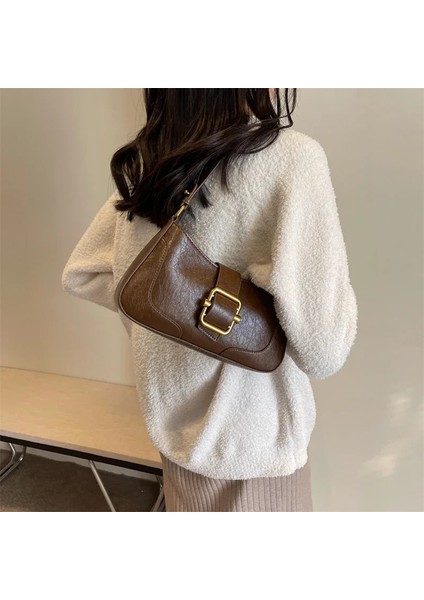 Haki 25CMX12CMX6CM Sol Taraftaki Küçük Kemer Tokası Tasarım Omuz Çantaları Kadınlar Için 2023 Yeni Moda Trendi Tasarımcı Crossbody Çanta Koltukaltı Çanta Çanta (Yurt Dışından) modelleri