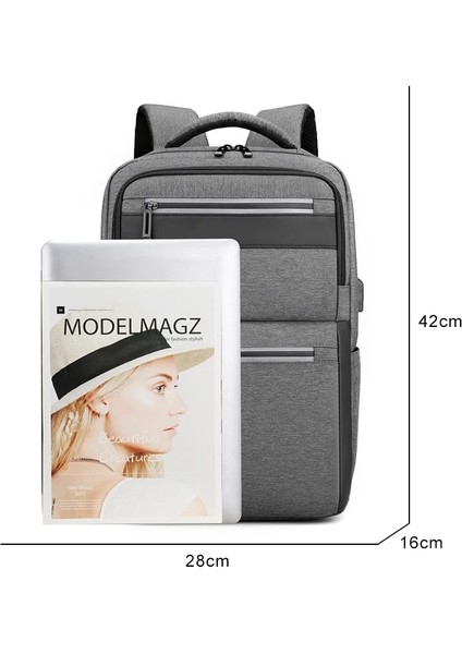 Şarap Kırmızı 42X28X16 cm Erkek Sırt Çantaları Çok Fonksiyonlu Su Geçirmez Çanta USB Şarj Dizüstü Sırt Çantası Erkek Iş Seyahat Sırt Çantası Çok Bölmeli Tasarım (Yurt Dışından) indirimleri