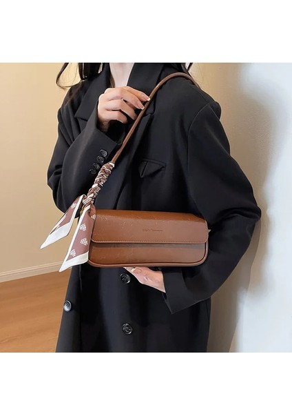 Çamur Rengi Y2K Stil Tasarım Koltukaltı Çanta Kadınlar Için 2023 Sonbahar Kış Kore Moda Düz Renk Eşarp Omuz Çantası Çanta ve Çantalar (Yurt Dışından) modelleri