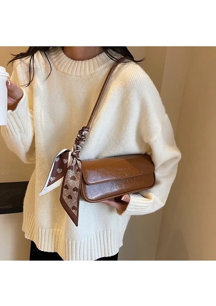 Çamur Rengi Y2K Stil Tasarım Koltukaltı Çanta Kadınlar Için 2023 Sonbahar Kış Kore Moda Düz Renk Eşarp Omuz Çantası Çanta ve Çantalar (Yurt Dışından) fırsatları