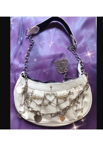 Siyah Harajuku Gotik Omuz Çantası Kadın Y2K Kız Vintage Çapraz Klip Inci Zincir Goth Çanta Pileli Köfte Çanta Kadın Debriyaj Tote (Yurt Dışından) fırsatları