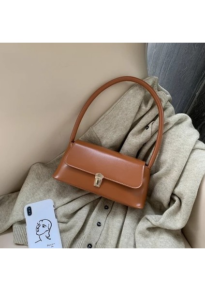 Kahverengi Koltuk Altı Çantası Kadın Çantası 2023 Fransız Fashionniche Çanta Batı Tarzı Yeni Trendy Taşınabilir Tüm Maç Ins Omuz Çantası Çanta (Yurt Dışından)