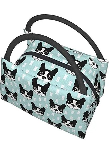XXBQ-391 22X20X10CM 9X8X4IN Yeniden Kullanılabilir Öğle Yemeği Çantası Boston Terrier ve Köpek Yalıtımlı Yemek Kabı Soğutucu Tote Çanta Organizatör Çantası Çalışmak Için Açık Piknik (Yurt Dışından) fırsatları