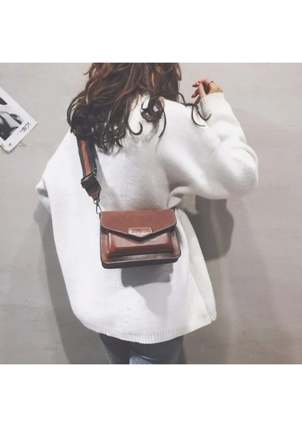 Siyah Netizens Yeni Moda Çok Yönlü Crossbody Çanta Kore Versiyonu Vintage Geniş Omuz Askısı El Tek Omuz Küçük Kare Çanta (Yurt Dışından) modelleri