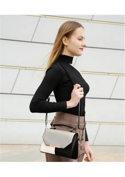 Bir Kadının Yeni Crossbody Çantası Çok Yönlü Moda Tek Omuz El Tipi Kadın Siyah Beyaz Küçük Çanta (Yurt Dışından) fiyatları