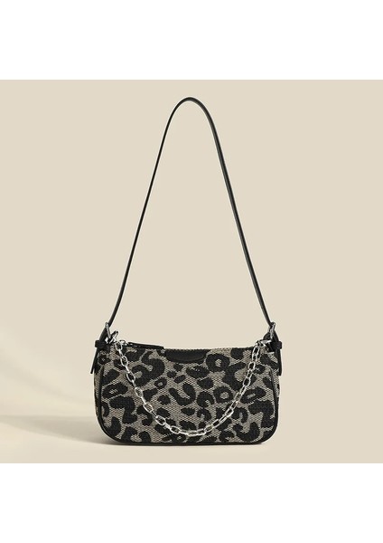 Çita Siyah Omuz Çantaları Leopar Çita Baskı Kadınlar Için 2023 Yeni Lüks Zincirler ile Crossbody Küçük Moda Siyah Bayanlar Debriyaj Çanta (Yurt Dışından) modelleri