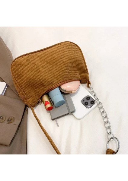 Kahverengi Bayanlar Günlük Sokak Fanny Paketleri Kadınlar Için Düz Renk Göğüs Çantası Büyük Kapasiteli Seyahat Crossbody Yarım Ay Tasarlanmış Kemer Çantası (Yurt Dışından) fiyatları