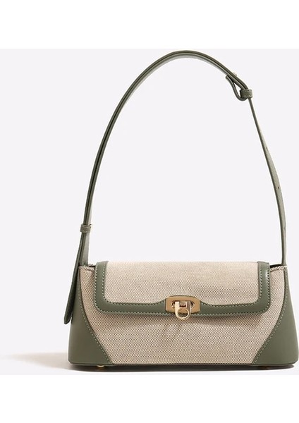 Yeşil Kadın Koltukaltı Hobo Çanta Patchwork Üst Kolu Çanta Çok Yönlü Flap Omuz Çantası Yumuşak Satchel Çanta Alışveriş Çantası (Yurt Dışından)