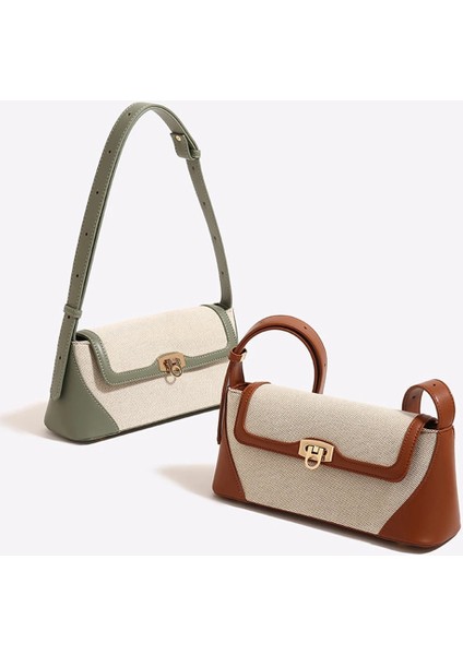 Yeşil Kadın Koltukaltı Hobo Çanta Patchwork Üst Kolu Çanta Çok Yönlü Flap Omuz Çantası Yumuşak Satchel Çanta Alışveriş Çantası (Yurt Dışından)