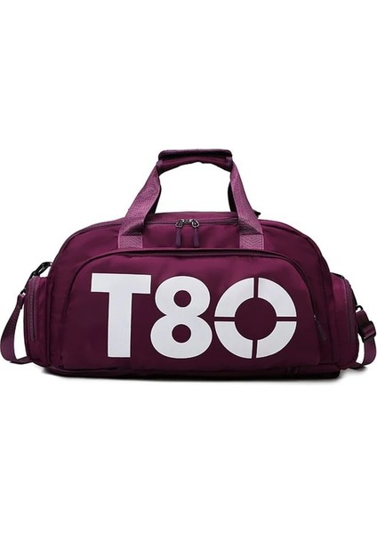 Mor Kadın Çanta T80 Spor Salonu Spor Sırt Çantası Adam El Çantası Spor Seyahat Tote Ayakkabı Omuz Duffle Crossbody Taşınabilir Boston Çanta (Yurt Dışından)