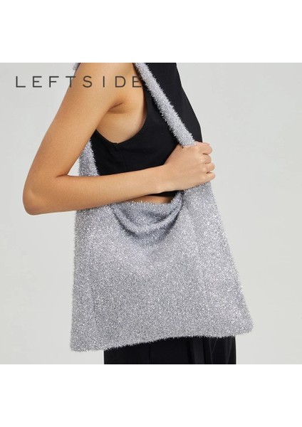 Kadınlar Için Mor Sol Taraf Gümüş Yumuşak Omuz Çantaları 2023 Kış Yeni Trend Tasarımcısı Moda Çanta ve Çantalar Örgü Koltukaltı Çanta (Yurt Dışından) fiyatları