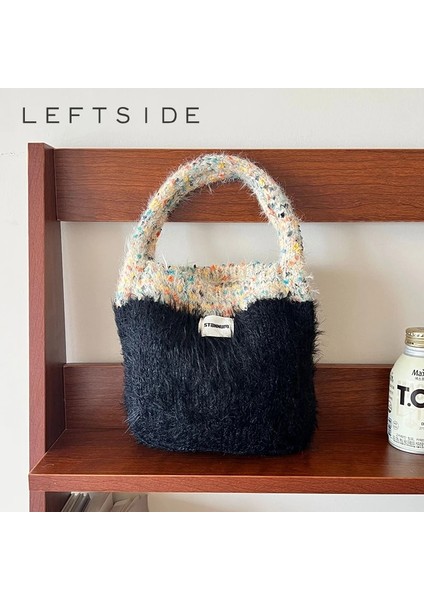 Sku-03-Liget-Yeşil 23CMX23CM Tüylü Örgü Omuz Çantaları Kadınlar Için 2023 Kış Tasarımcısı Kore Moda Yumuşak Küçük Çanta ve Çantalar Trend Tote Çanta (Yurt Dışından) fiyatları