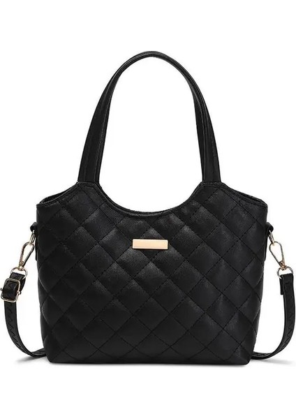 Siyah Moda 2023 Kadın Çantası Minimalist Tote Çanta Büyük Kapasiteli Banliyö Crossbody Çanta (Yurt Dışından)