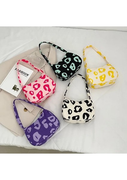 Beyaz 2023 Yeni Baskılı Leopar Moda Kanvas Yüksek Kapasiteli Omuz Çantası Kore Sokak Trendi Çanta Kadın Çantalar ve Çanta Kesesi (Yurt Dışından) fiyatları