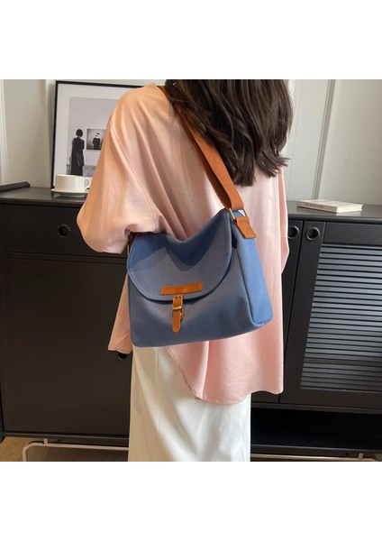 Yeşil 2023 Sıcak Moda Kanvas Kadın Crossbody Çanta Yeni Rahat Modern Trend Düz Renk Omuz Çantası Tasarımcısı Klasik Bayan Çanta. (Yurt Dışından) modelleri