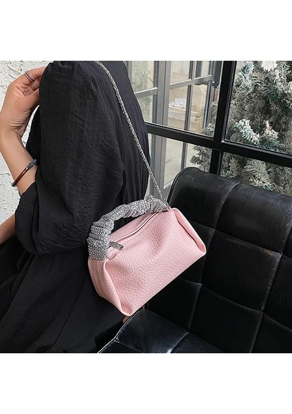 Siyah (14CM-24CM-15CM) Kadın Çanta ve Çanta Balo Debriyaj Tasarımcısı Boston Çanta 2023 Marka Kova Çantalar Glitter Kristal Omuz Çantası Zincir Crossbody Çanta (Yurt Dışından) indirimleri