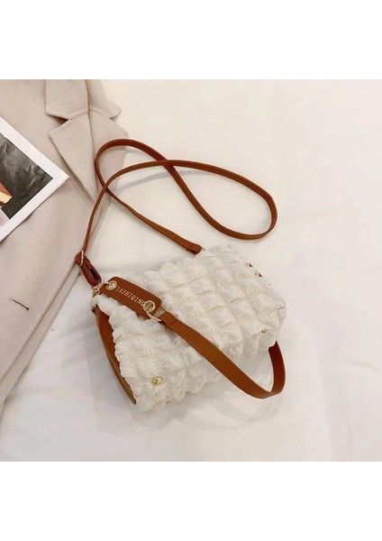 Bej 22X13X11CM 2021 Yeni Boston Omuz Çantası Benzersiz Tasarım Moda Crossbobdy Çanta Kadınlar Için Zarif Çanta Bayanlar Küçük Tote (Yurt Dışından)