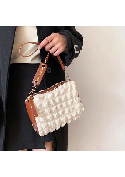 Bej 22X13X11CM 2021 Yeni Boston Omuz Çantası Benzersiz Tasarım Moda Crossbobdy Çanta Kadınlar Için Zarif Çanta Bayanlar Küçük Tote (Yurt Dışından) fırsatları