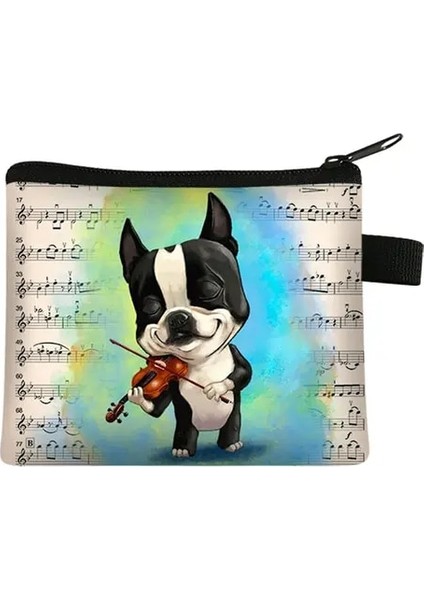 LQBBOSTON17 Ilginç Boston Terrier Baskı Küçük Çanta Sevimli Köpek Anahtarlık Fermuar Kese Kadın Taşınabilir Ruj Çantası Otobüs Kart Çantaları (Yurt Dışından)