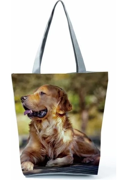 HL5162 Köpek Çantası Alman Çoban / Boston Terrier / Bulldog / Husky Köpek Nedensel Tote Çanta Kadın Çanta Bayan Omuz Çantaları Yeniden Kullanılabilir Alışveriş Çantası (Yurt Dışından)