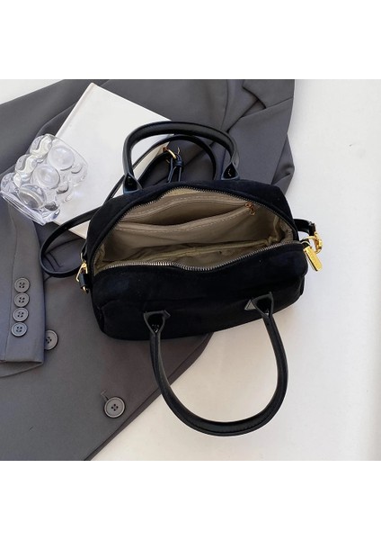 Kahve Kadın Süet Moda Üst Kolu Çanta Lüks Katı Tasarımcı Tek Kollu Çanta Retro Shopper Çantalar Büyük Şık Crossbody Çanta Vintage Çanta (Yurt Dışından) fiyatları