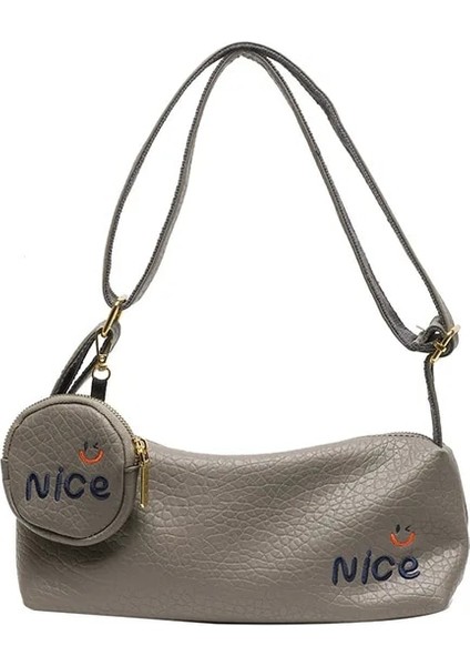 Gri 29X12X10CM Kadınlar Için Ünlü Marka Tasarım Çanta 2023 Lüks Bolso Çoğaltma Moda Retro Çanta Kadın Tote Çanta Alışveriş Çantası 2-In-1 Çanta (Yurt Dışından)