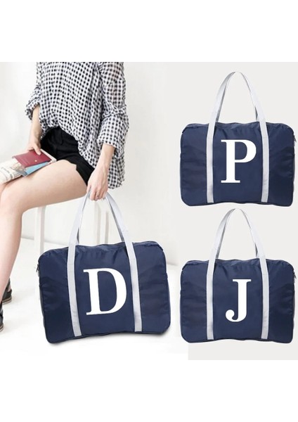 5beyaz x Boston Çanta Seyahat Çantası Büyük Kapasiteli Unsiex Hafta Sonu Çanta Saplı Çanta Seyahat Taşıma Çantası Beyaz 26 Harf Desenli Katlanabilir Duffle Çanta (Yurt Dışından) indirimleri