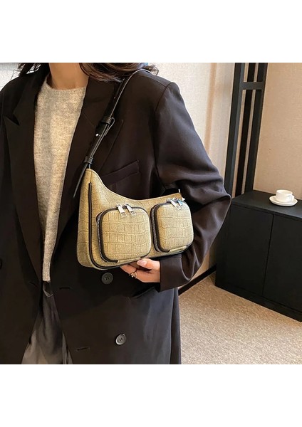 Mavi Çanta 24X18X6CM 2023 Yeni Denim Cep Kadın Çantası Yüksek Kaliteli Omuz Çantası Sevimli Cüzdan ve Çanta Tasarımcısı Çift Cep Kadın Çantası (Yurt Dışından) fırsatları