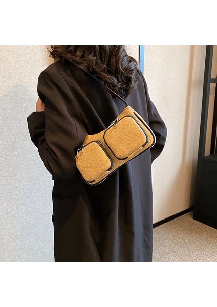 Mavi Çanta 24X18X6CM 2023 Yeni Denim Cep Kadın Çantası Yüksek Kaliteli Omuz Çantası Sevimli Cüzdan ve Çanta Tasarımcısı Çift Cep Kadın Çantası (Yurt Dışından) indirimleri