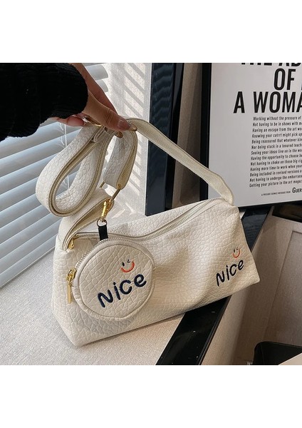 Gri 29X12X10CM Kadınlar Için Ünlü Marka Tasarım Çanta 2023 Lüks Bolso Çoğaltma Moda Retro Çanta Kadın Tote Çanta Alışveriş Çantası 2-In-1 Çanta (Yurt Dışından)