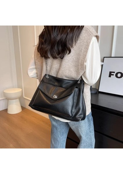 Sıcak Pembe Kadın Zincir Çanta Moda ve Basit Büyük Kapasiteli Omuz Çantası Crossbody Çanta Kadın Çanta Çantalar Копії Брендових Сумок (Yurt Dışından) fırsatları