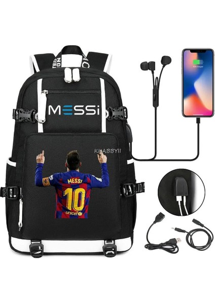 Resim Renk Messi Kapasiteli Sırt Çantası Genç Kız Erkek USB Şarj Dizüstü Okul Çantaları Kamuflaj Dizüstü Seyahat Iş Açık Mochilas (Yurt Dışından) fiyatları