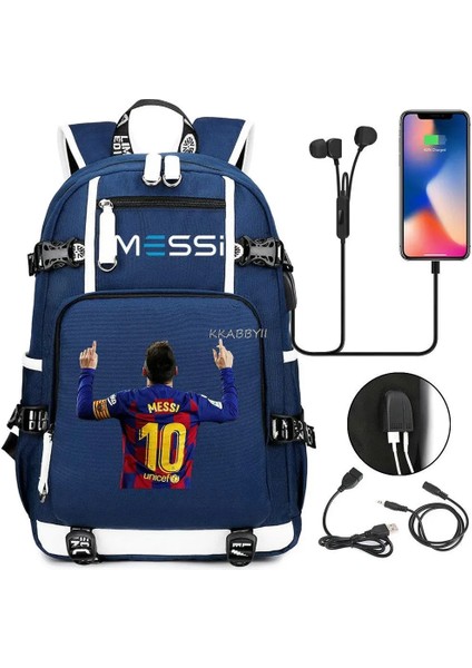 Resim Renk Messi Kapasiteli Sırt Çantası Genç Kız Erkek USB Şarj Dizüstü Okul Çantaları Kamuflaj Dizüstü Seyahat Iş Açık Mochilas (Yurt Dışından) indirimleri