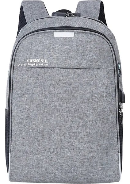 Gri 45X30X13 cm Erkek Iş Sırt Çantası Laptop Çantası USB Şarj Portu ile Şifreli Kilit Anti-Hırsızlık Tasarım Seyahat Çantası Öğrenci Okul Çantası (Yurt Dışından) indirimleri