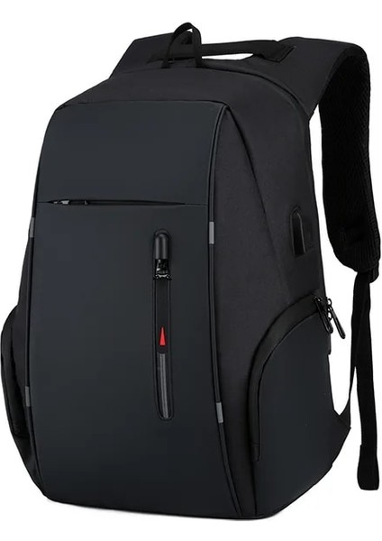 Siyah Iş 15.6 16 17 Inç Dizüstü Su Geçirmez Sırt Çantası Kadın USB Okul Çantaları Erkekler Anti Hırsızlık Sırt Çantası Kida Schoolbag Mochila Hombre (Yurt Dışından)
