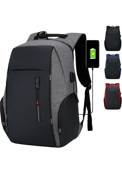 Siyah Iş 15.6 16 17 Inç Dizüstü Su Geçirmez Sırt Çantası Kadın USB Okul Çantaları Erkekler Anti Hırsızlık Sırt Çantası Kida Schoolbag Mochila Hombre (Yurt Dışından) fırsatları