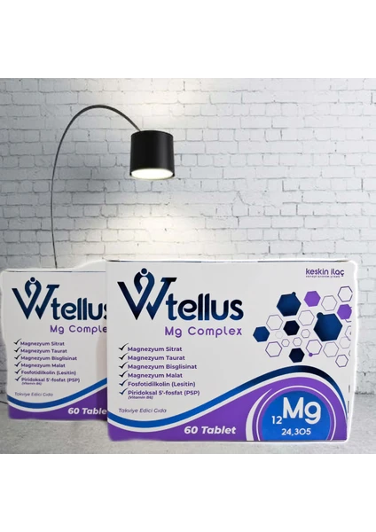 Wtellus Mg Complex Magnezyum Kompleksi Takviye Edici Gıda 60 Tablet