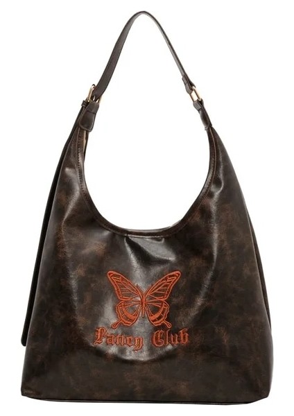 Bronz 34CMX25CMX11CM Sol Taraf Kelebek Tasarım Moda Kadın Çanta 2023 Kış Lüks Pu Deri Omuz Çantaları Kadın Trend Koltukaltı Çanta Bolsas (Yurt Dışından)