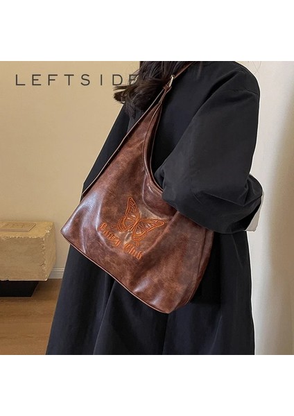 Bronz 34CMX25CMX11CM Sol Taraf Kelebek Tasarım Moda Kadın Çanta 2023 Kış Lüks Pu Deri Omuz Çantaları Kadın Trend Koltukaltı Çanta Bolsas (Yurt Dışından) fiyatları