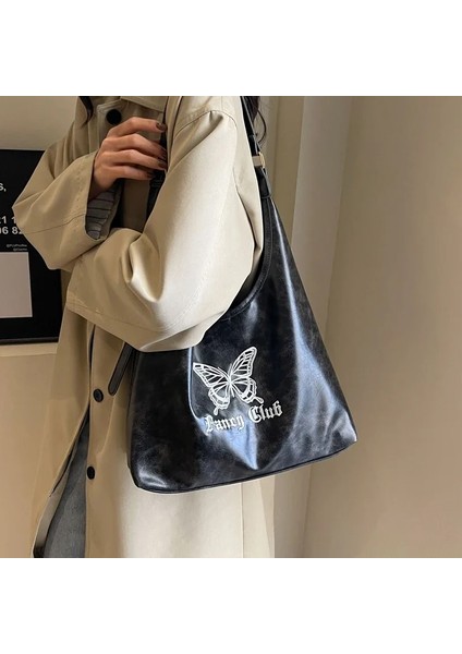 Bronz 34CMX25CMX11CM Sol Taraf Kelebek Tasarım Moda Kadın Çanta 2023 Kış Lüks Pu Deri Omuz Çantaları Kadın Trend Koltukaltı Çanta Bolsas (Yurt Dışından) indirimleri