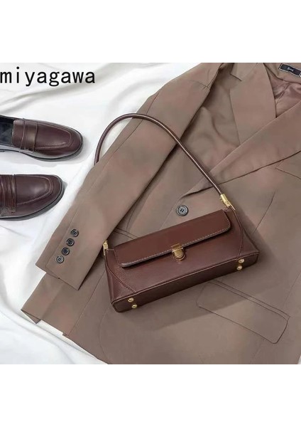 Beyaz 28 9 11CM Miyagawa Kadın 2024 Yeni Moda Çok Yönlü Koltuk Altı Çantası Büyük Kapasiteli Bir Omuz Çanta Zarif Omuz Çantaları (Yurt Dışından) fiyatları