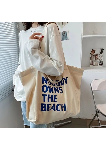 Şanslı Kadın Alfabe Kanvas Omuz Çantaları Kadın Rahat Mektup Baskılı Tote Çanta Büyük Kapasiteli Pamuklu Kumaş Alışveriş Okul Çantası (Yurt Dışından) fiyatları