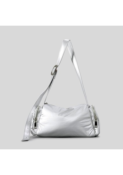 Bej Moda Basit Yastıklı Koltuk Altı Çanta Yumuşak Naylon Puffer Omuz Crossbody Çanta Rahat Hafif Iki Yan Cepler Kadın Çantası 2023 (Yurt Dışından) fırsatları