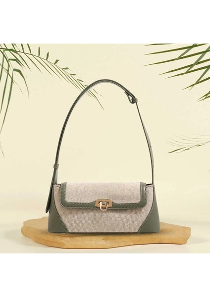 Bej Kadın Koltukaltı Hobo Çanta Patchwork Üst Kolu Çanta Çok Yönlü Flap Omuz Çantası Yumuşak Satchel Çanta Alışveriş Çantası (Yurt Dışından)