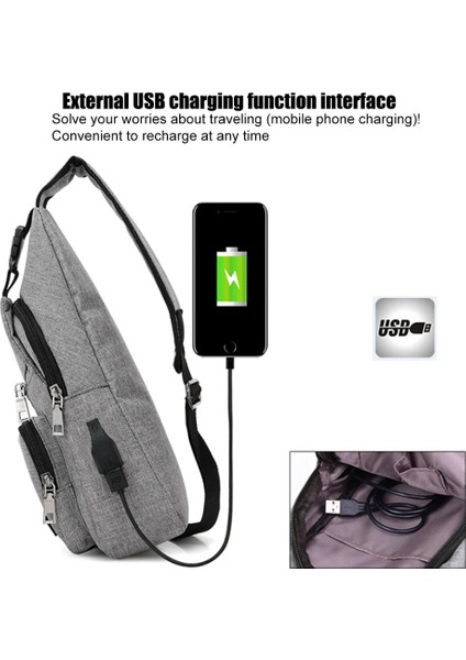 Renk 9 USB Şarj Oxford Crossbody Çanta Anti-Hırsızlık Göğüs Paketi Yaz Kısa Seyahat Haberciler Çanta Su Geçirmez Omuz Çantası (Yurt Dışından) fırsatları