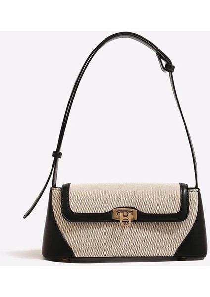 Siyah Kadın Koltukaltı Hobo Çanta Vintage Üst Kolu Çanta Çok Yönlü Flap Omuz Çantası Yumuşak Satchel Çanta Işe Gidiş Çanta (Yurt Dışından)