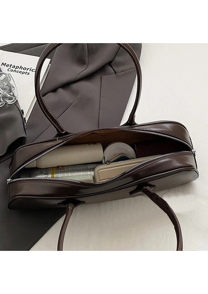 Kahverengi Lüks ve Şık Fransız Yarım Ay Koltuk Altı Çantası, Günlük Omuz Çantası, Uzun Çanta, Çapraz Çanta, Kadın Cüzdanı (Yurt Dışından) fırsatları